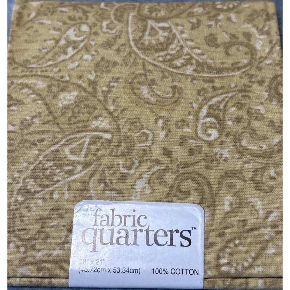 Tan Paisley Fabric Quarters 18" x 21" Cotton For Crafts Sewing Quilting Jo-Ann S